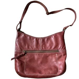 Margot Leather Bag Crossbody Zipper Close Outside Pockets